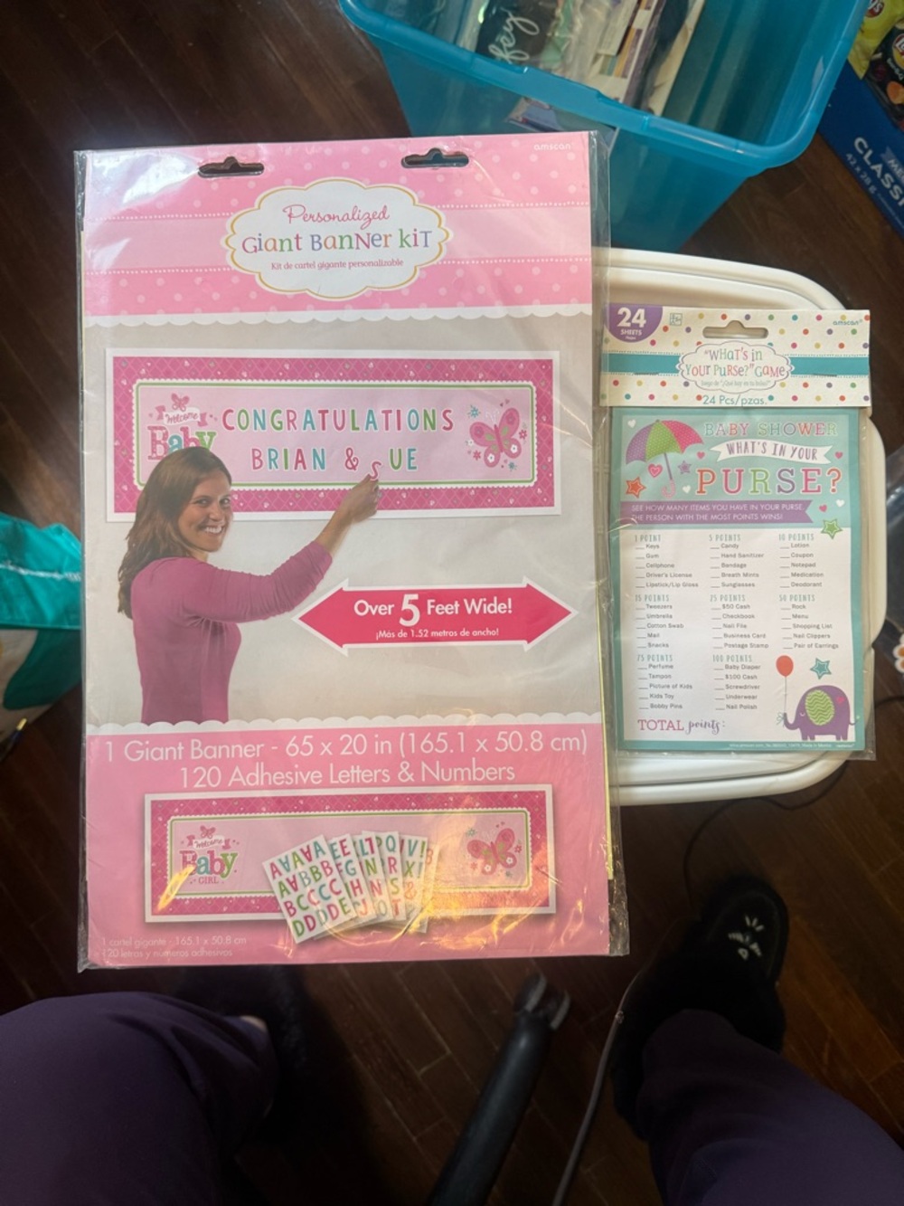 Personalized Giant Banner Kit - Pink Celebration Banner Baby shower